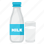 milk, drink, glass, bottle 