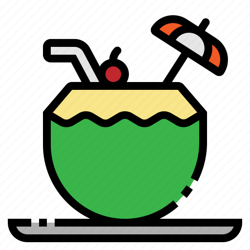 Coconut, drink, juice, summer, tropical icon - Download on Iconfinder