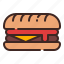 sandwich, beef, burger, fast food, steak, kitchen, food 