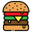 bun, burger, fastfood, hamburger, meat 