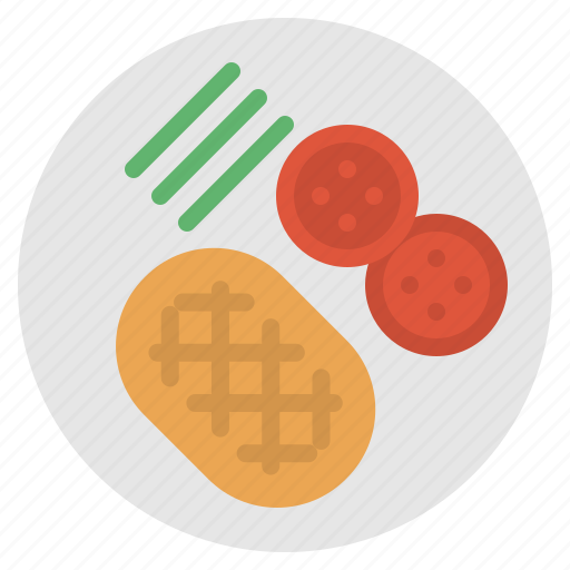 Food, meat, plate, steak, tomato icon - Download on Iconfinder