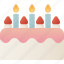birthday, cake, strawberry, candle, bakery 
