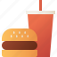burger, and, soda, soft, drink, fast, food 