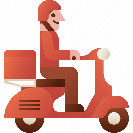 Delivery, shipping, motorcycle, man, riding icon - Download on Iconfinder