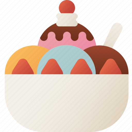 Ice, cream, bowl, scoop, topping icon - Download on Iconfinder