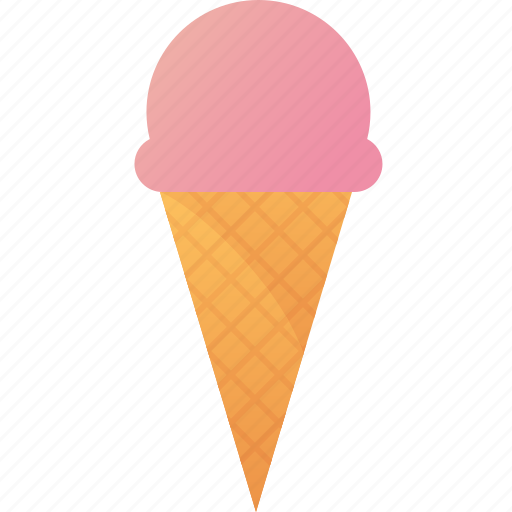 Ice, cream, cone, scoop, waffle, dessert icon - Download on Iconfinder