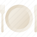 plate, fork, knife, food, eat, restaurant