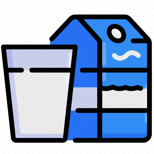 Milks, milk, box, pack, glass icon - Download on Iconfinder