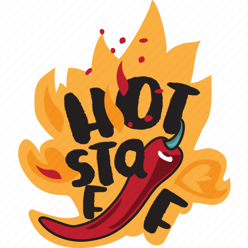 Fire Food Hot Pepper Restaurant Spicy Sticker Icon