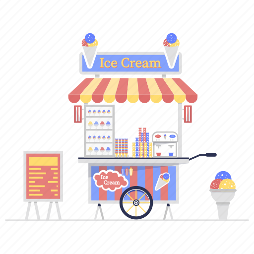 Fast food, food cart, frozen food, ice cream, ice cream cart, ice cream  scoops icon - Download