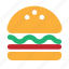 burger, fast, fastfood, food, ham, hamburger, solid 