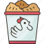 chicken, fried, bucket, food, snack 