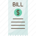 bill, invoice, receipt, payment, price