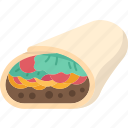 burrito, wrap, food, meal, menu