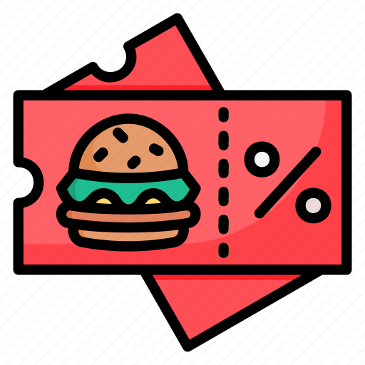 Coupon, ticket, voucher, discount, food, restaurant icon - Download on Iconfinder