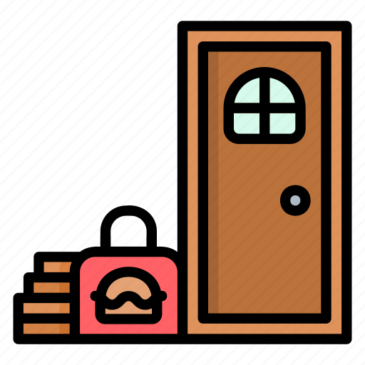 Delivery, door, service, box, cardboard icon - Download on Iconfinder