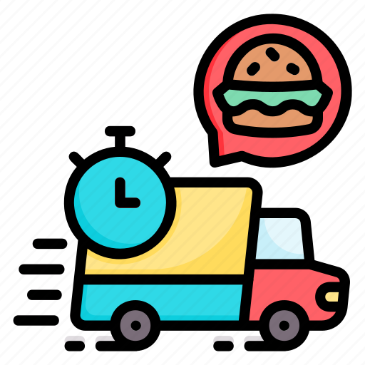 Delivery, fast, clock, truck, shipment, food, burger icon - Download on Iconfinder