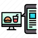 food, online, order, delivery, smartphone, monitor, mobile