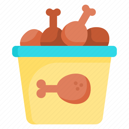 Chicken, bucket, food, fastfood, delivery, drumstick icon - Download on Iconfinder