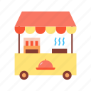food stand, snakcs, market, mall, cafe, burgers, fries, fish