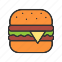 burger, fastfood, junkfood, hamburger, cheese, beverage, snack, lunch