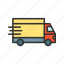 delivery truck, vehicle, fast, logistics, shipping, track, relocation, cargo 
