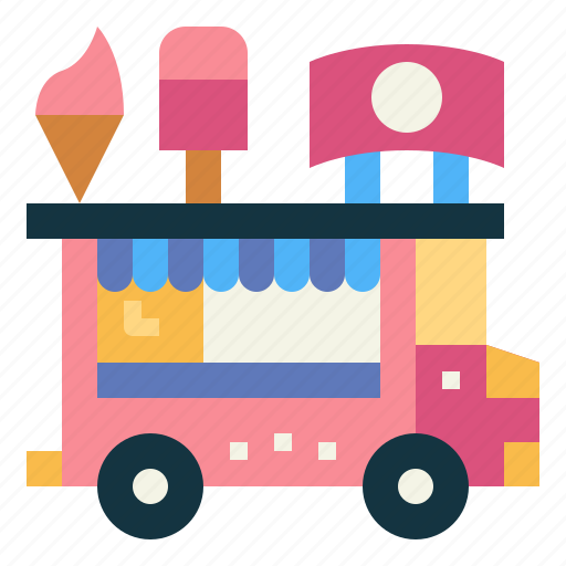 Cream, delivery, food, ice, truck icon - Download on Iconfinder
