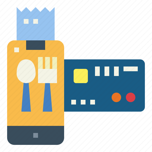 Card, credit, delivery, food, payment, smartphone icon - Download on Iconfinder