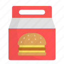 food, delivery, restaurant, burger, bag