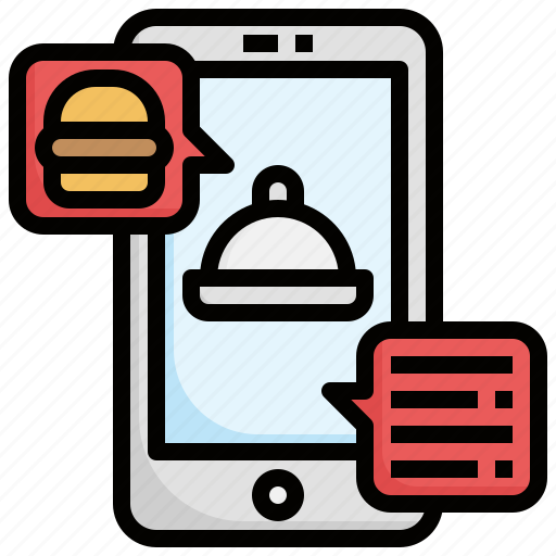Message, food, delivery, shipping, and, restaurant, cloche icon - Download on Iconfinder