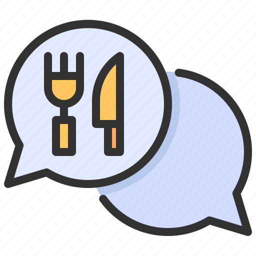 And, chat, cutlery, food, fork, knife, restaurant icon - Download on Iconfinder