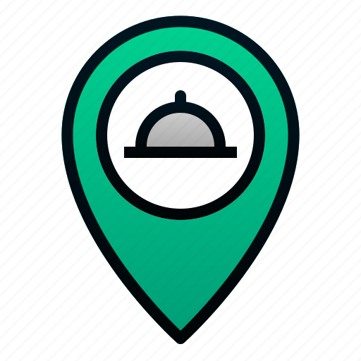 Cafe, cloche, food, location, pin, restaurant icon - Download on Iconfinder