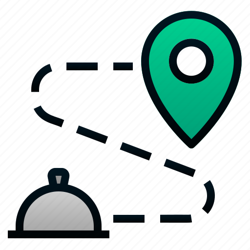 Cafe, cloche, delivery, food, location, restaurant, way icon - Download on Iconfinder