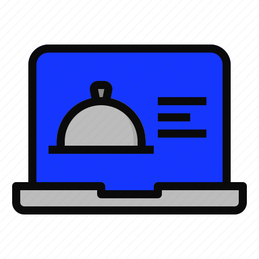Cloche, computer, delivery, food, laptop, restaurant icon - Download on Iconfinder