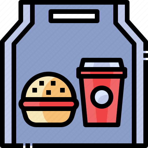 Bag, burger, drink, food delivery, fast food, take away icon - Download on Iconfinder