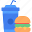 burger, drink, fast, food, soft 