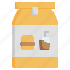 food, pack, delivery, and, restaurant, take, away, paper, bag 