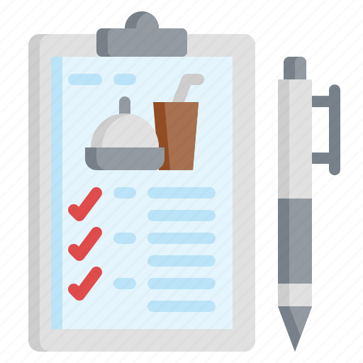 Food, delivery, flaticon, checklist, order, notepad, restaurant icon - Download on Iconfinder