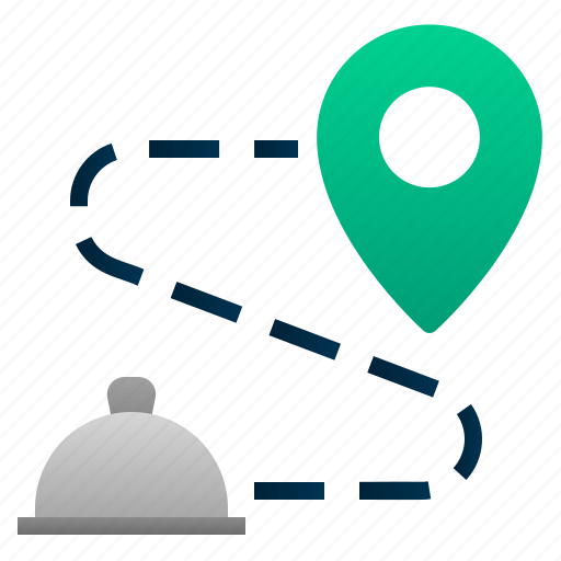 Cafe, cloche, delivery, food, location, restaurant, way icon - Download on Iconfinder