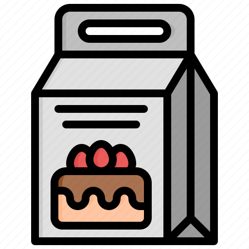 Food, delivery, filloutline, cake, box, dessert, sweets icon - Download on Iconfinder