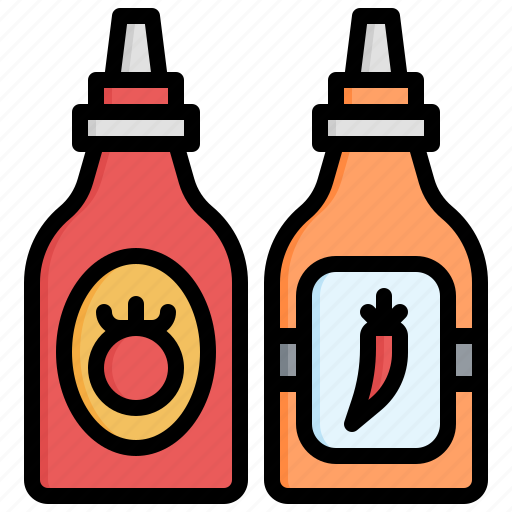 Food, delivery, filloutline, condiments, ketchup, chilli, fast icon - Download on Iconfinder
