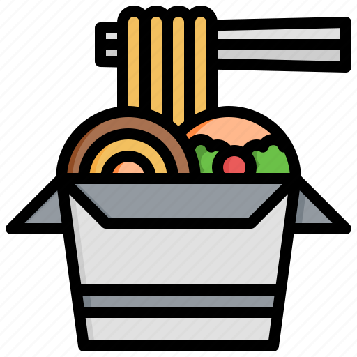 Food, delivery, filloutline, noodles, ramen, restaurant, bowl icon - Download on Iconfinder