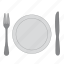 dishes, eat, food, fork, knife, plate, restaurant 