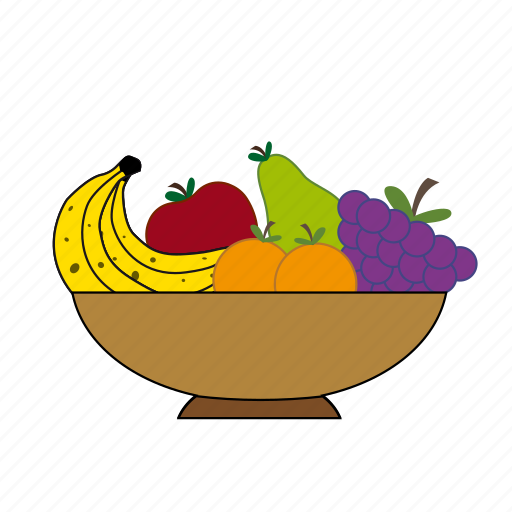 Apple, apricot, banana, fruit basket, fruits, grapes, pear icon - Download on Iconfinder