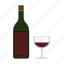 alcohol, bordeaux, bottle, glass, wine, beverage, drink 
