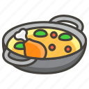 1f958, food, of, pan, shallow
