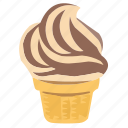 ice cream, cone, sweet, dessert, summer, cold