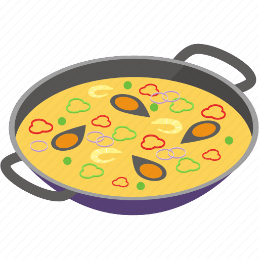 Paella pan, seafood dish, seafood paella, spanish cuisine, spanish good icon - Download on Iconfinder