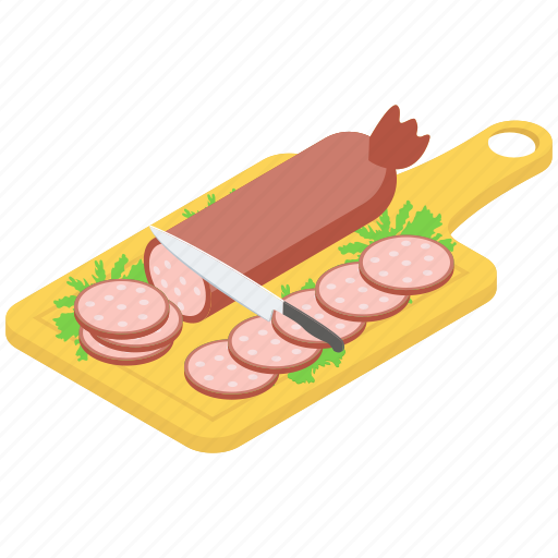 Cold meat, cutting sausages board, hotdogs, salami, sausages icon - Download on Iconfinder