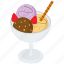 frozen dessert, ice cream balls, ice cream glass, ice cream scoops, sweet dessert 